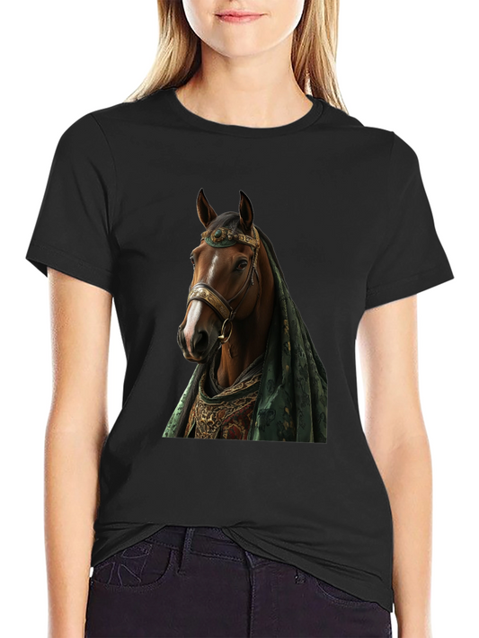 Horse Portrait Graphic Tee - Stylish Animal Print Shirt