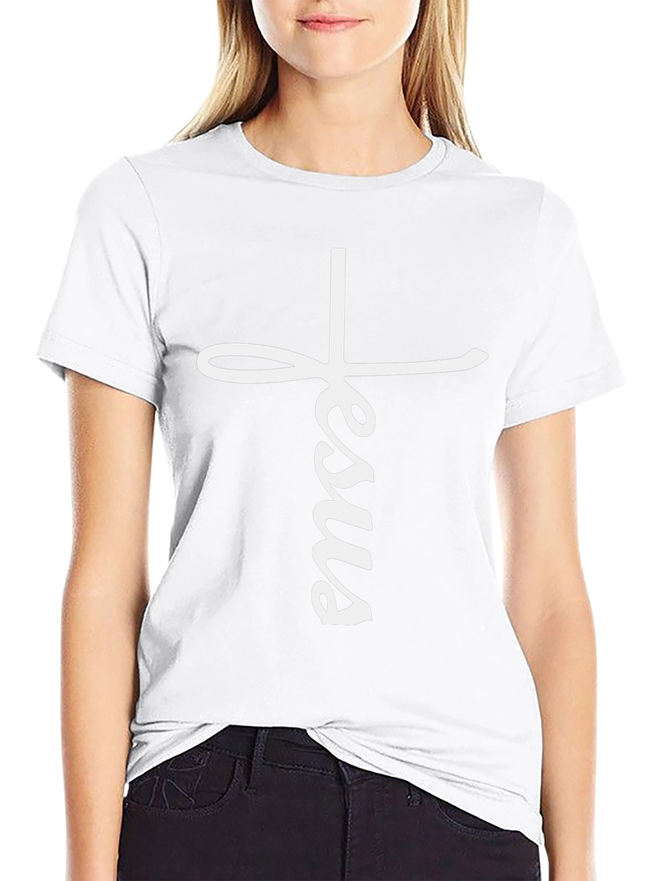 Jesus Cross Graphic Black T-Shirt
