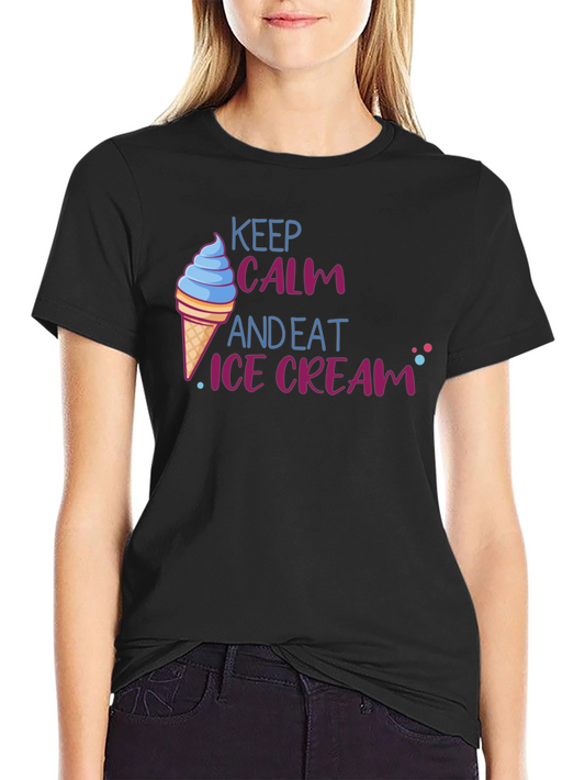 Keep Calm and Eat Ice Cream T-Shirt - Fun Novelty Tee