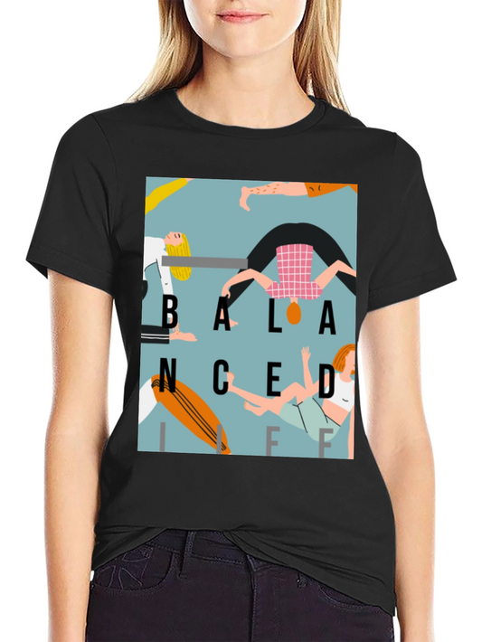 Balanced Life Graphic Print T-Shirt - Black