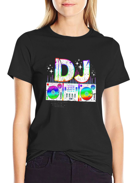 Colorful DJ Turntable Graphic T-Shirt