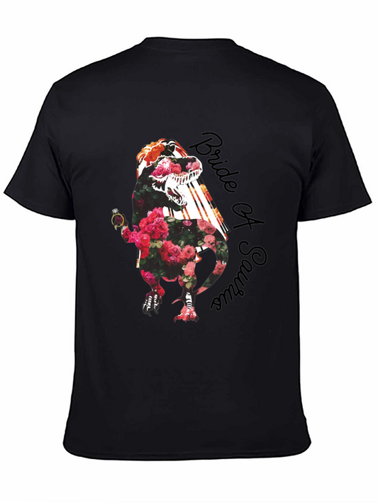 Bride of Saurus T-Shirt - Floral Dinosaur Wedding Tee