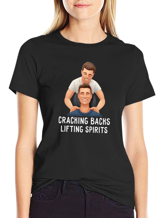 Chiropractor Cartoon Graphic Tee - Cracking Backs Lifting Spirits!