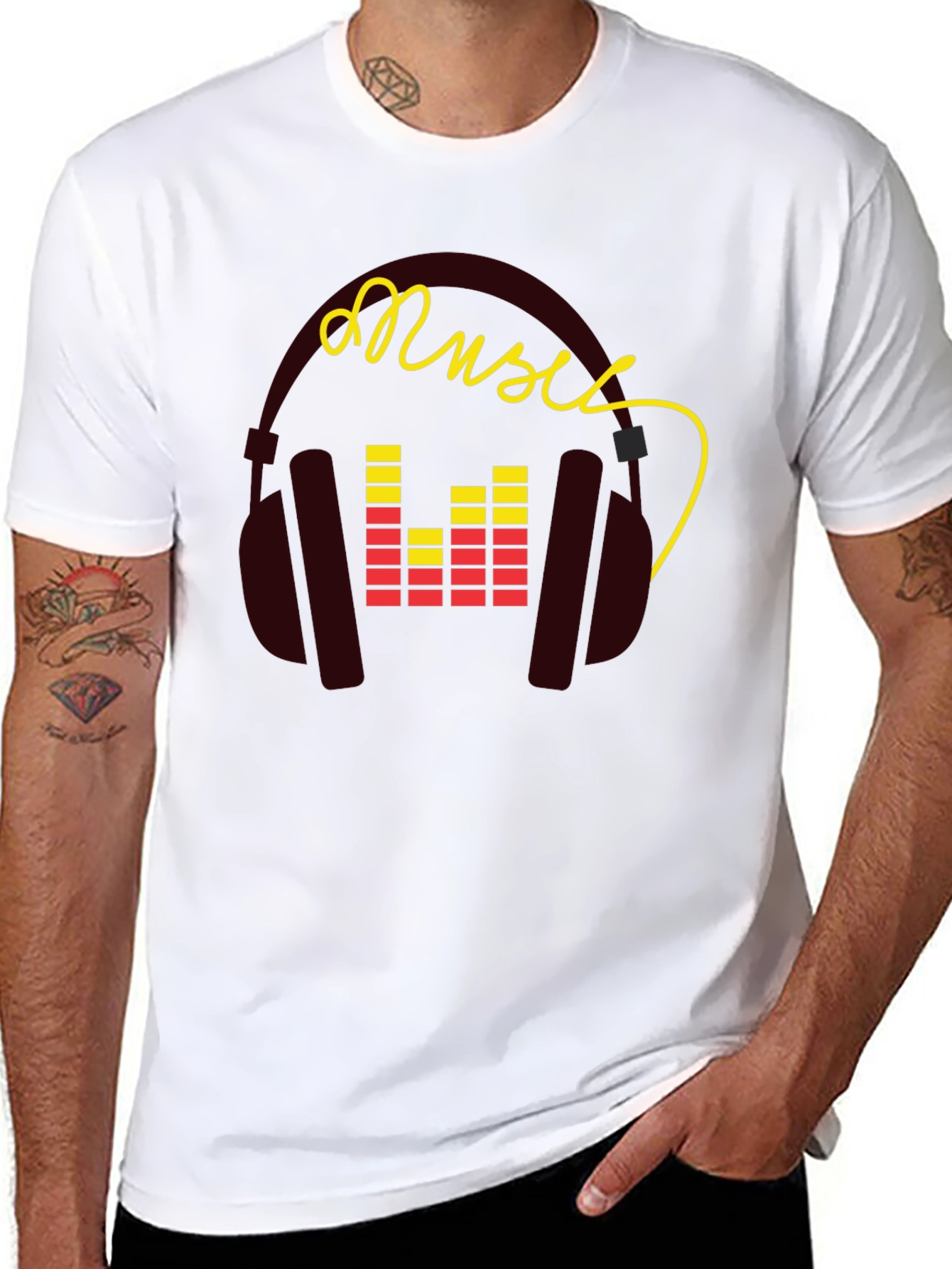 Music Graphic Tee - Stylish Headphones Design