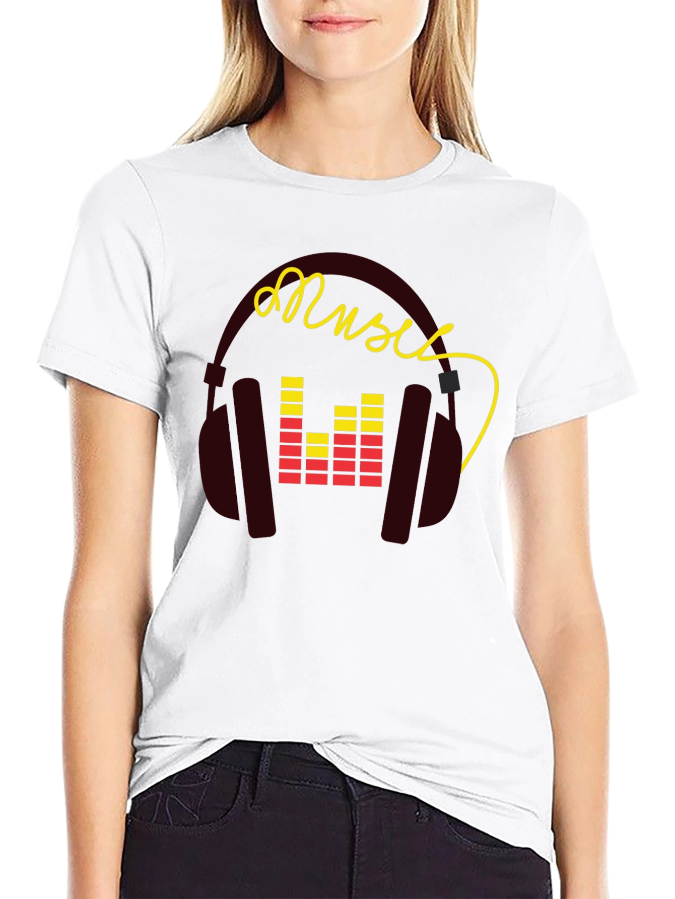 Music Graphic Tee - Stylish Headphones Design