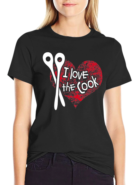 I Love the Cook Graphic T-Shirt - Black Cotton Tee