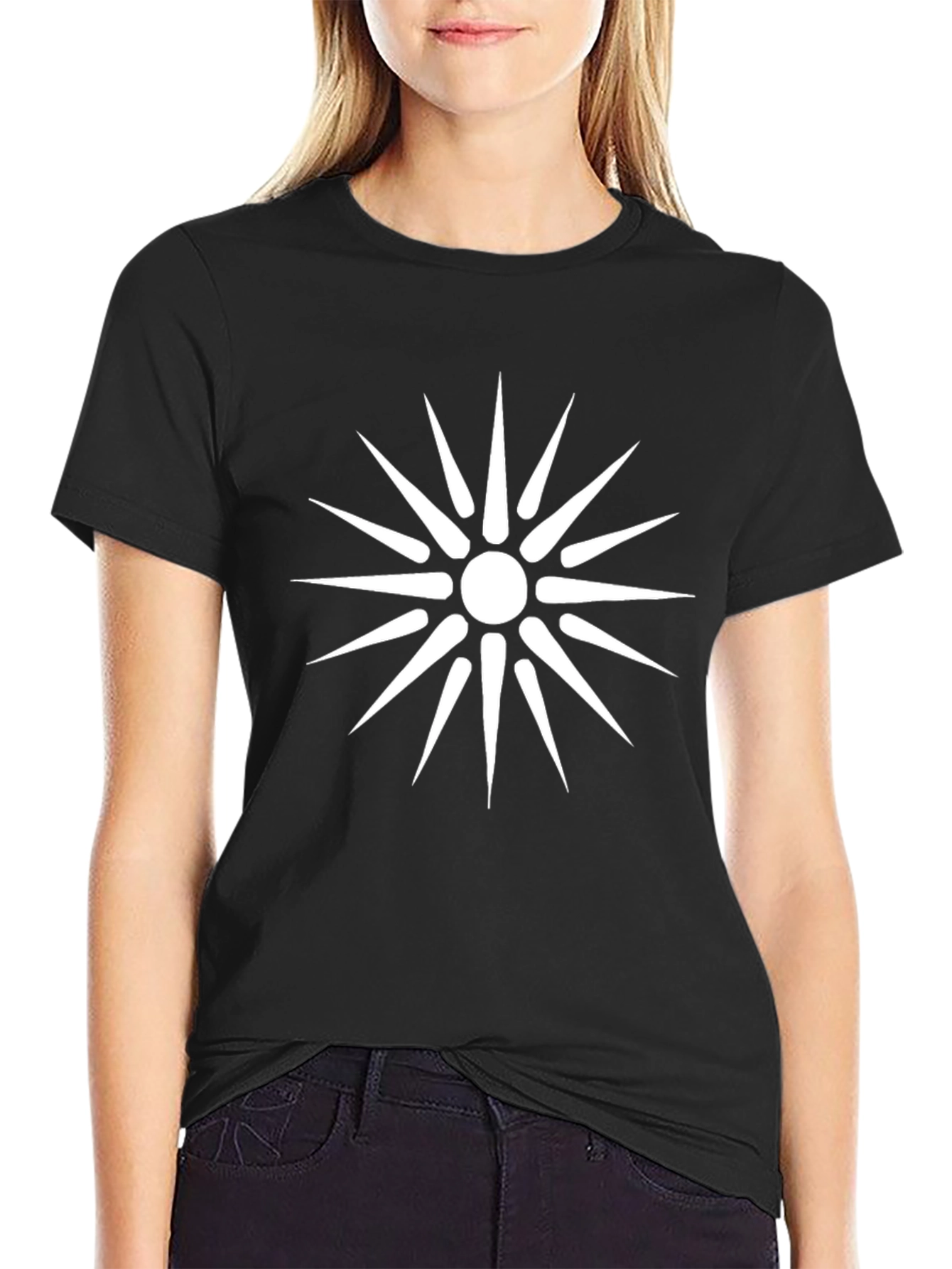 Stylish Black T-Shirt with Star of Vergina
