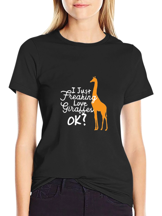Funny Giraffe Lover Black T-Shirt for Men