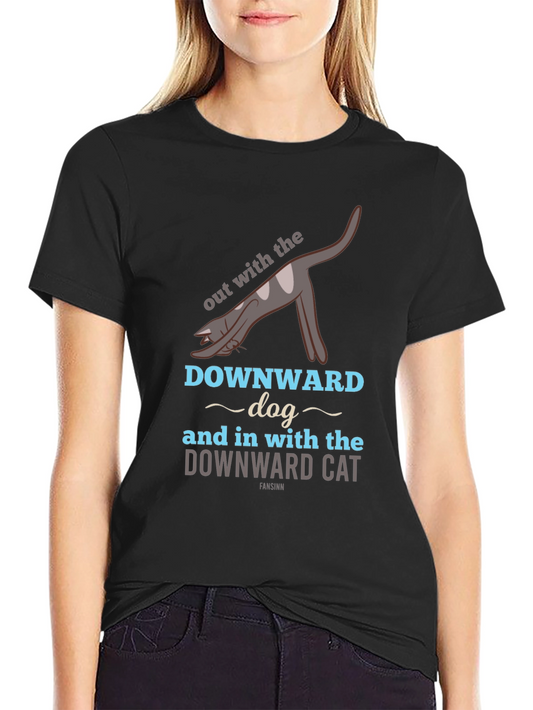 Downward Cat T-Shirt - Yoga Inspired Funny Tee