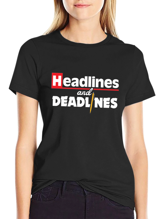 Headlines and Deadlines Graphic Tee - Black