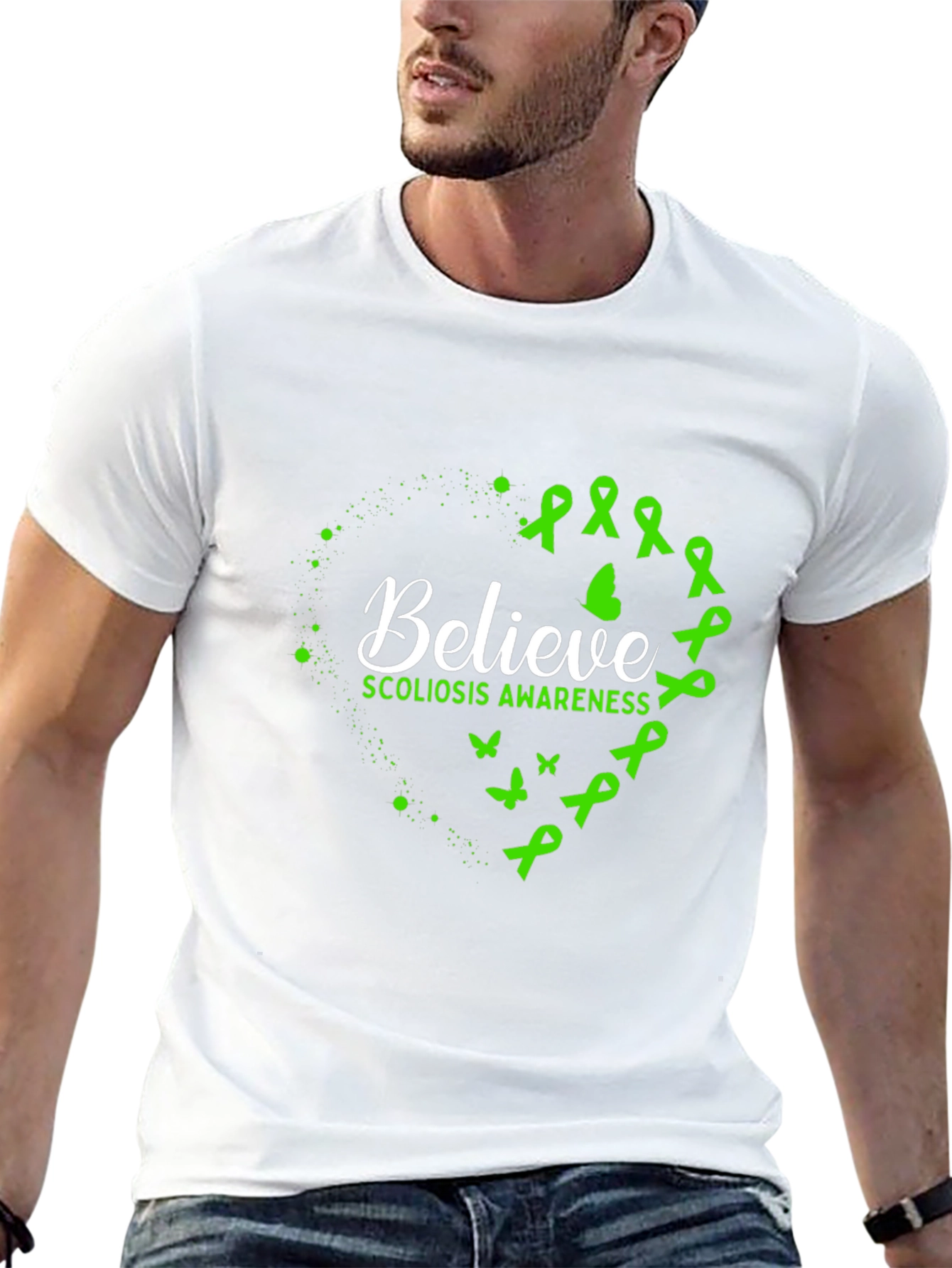 Believe Scoliosis Awareness Black T-Shirt