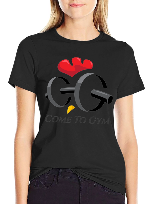 Come to Gym Graphic Tee - Workout Chicken Design