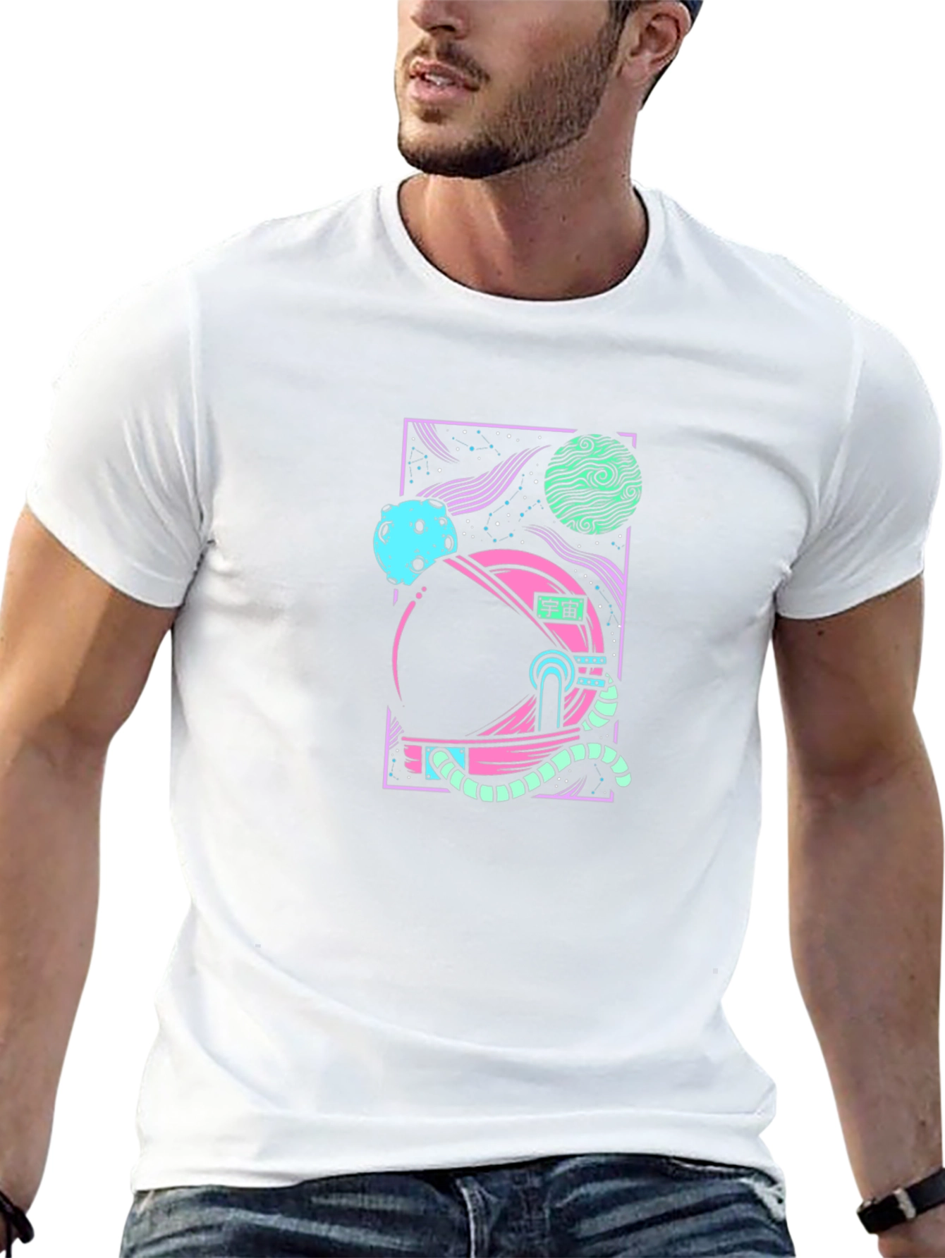 Astronaut Helmet Graphic Tee - Stylish Space Print