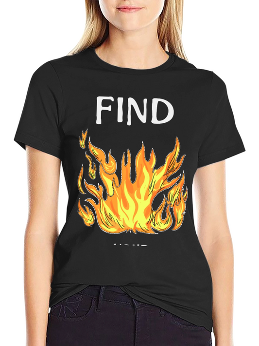 Find Your Fire Graphic Tee - Black Cotton Blend Shirt