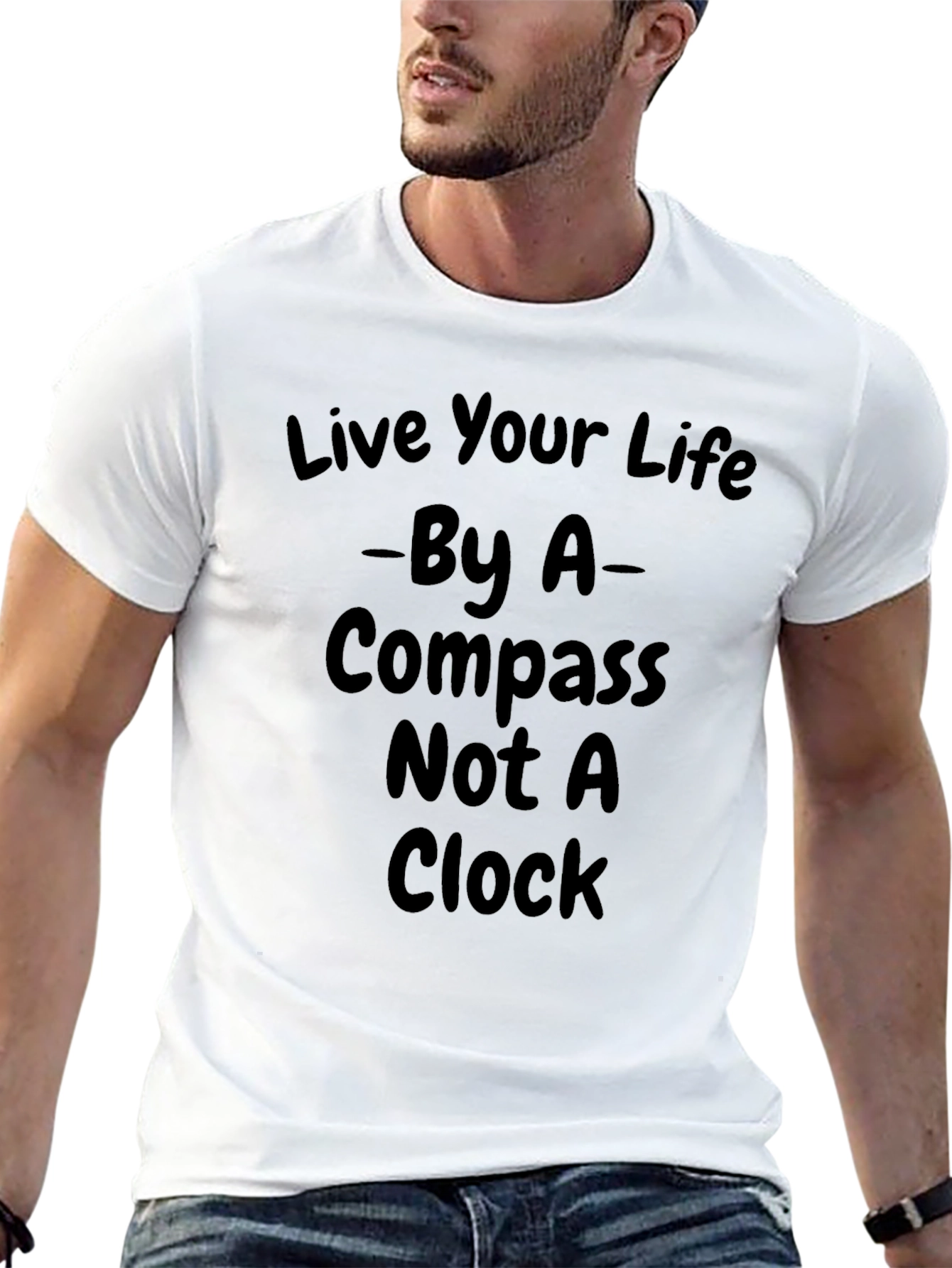 Live By Compass T-Shirt - Inspirational Graphic Tee
