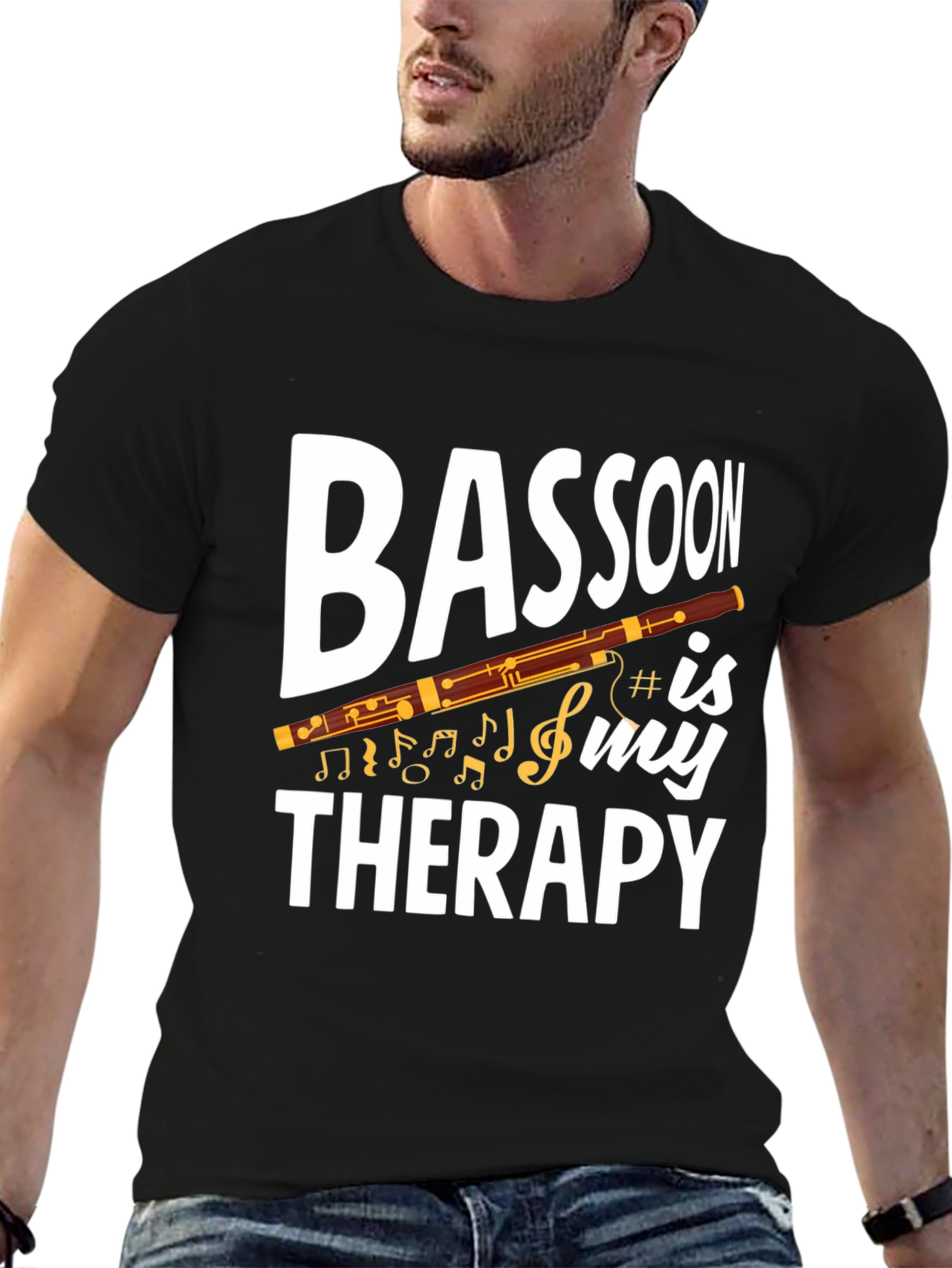 Bassoon Therapy Graphic Tee - Music Lover T-Shirt