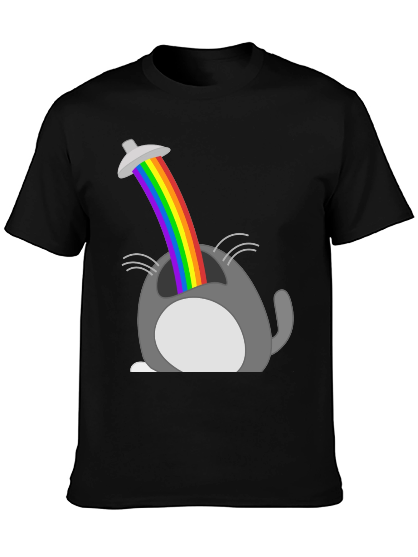 Rainbow Cat UFO Abduction Graphic Tee