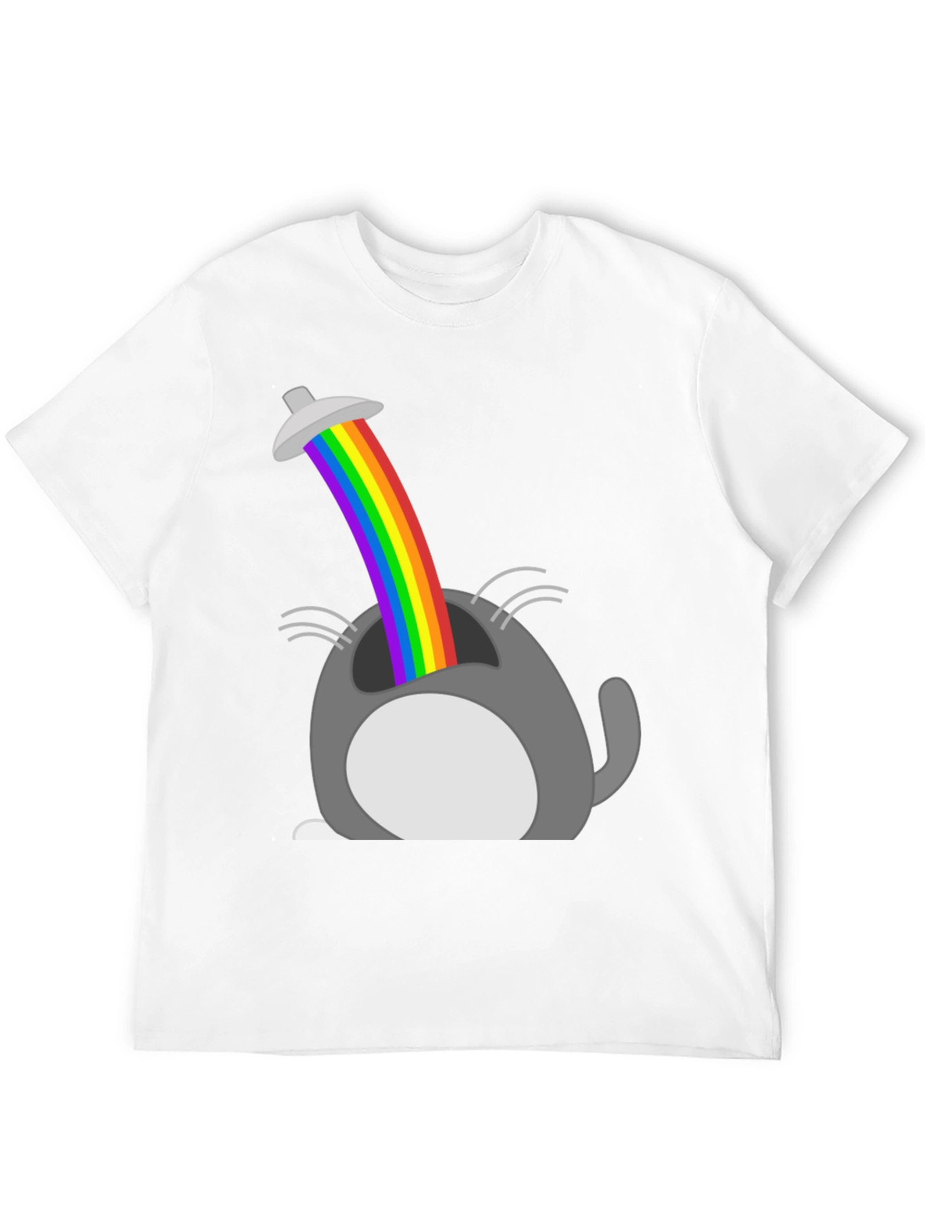 Rainbow Cat UFO Abduction Graphic Tee