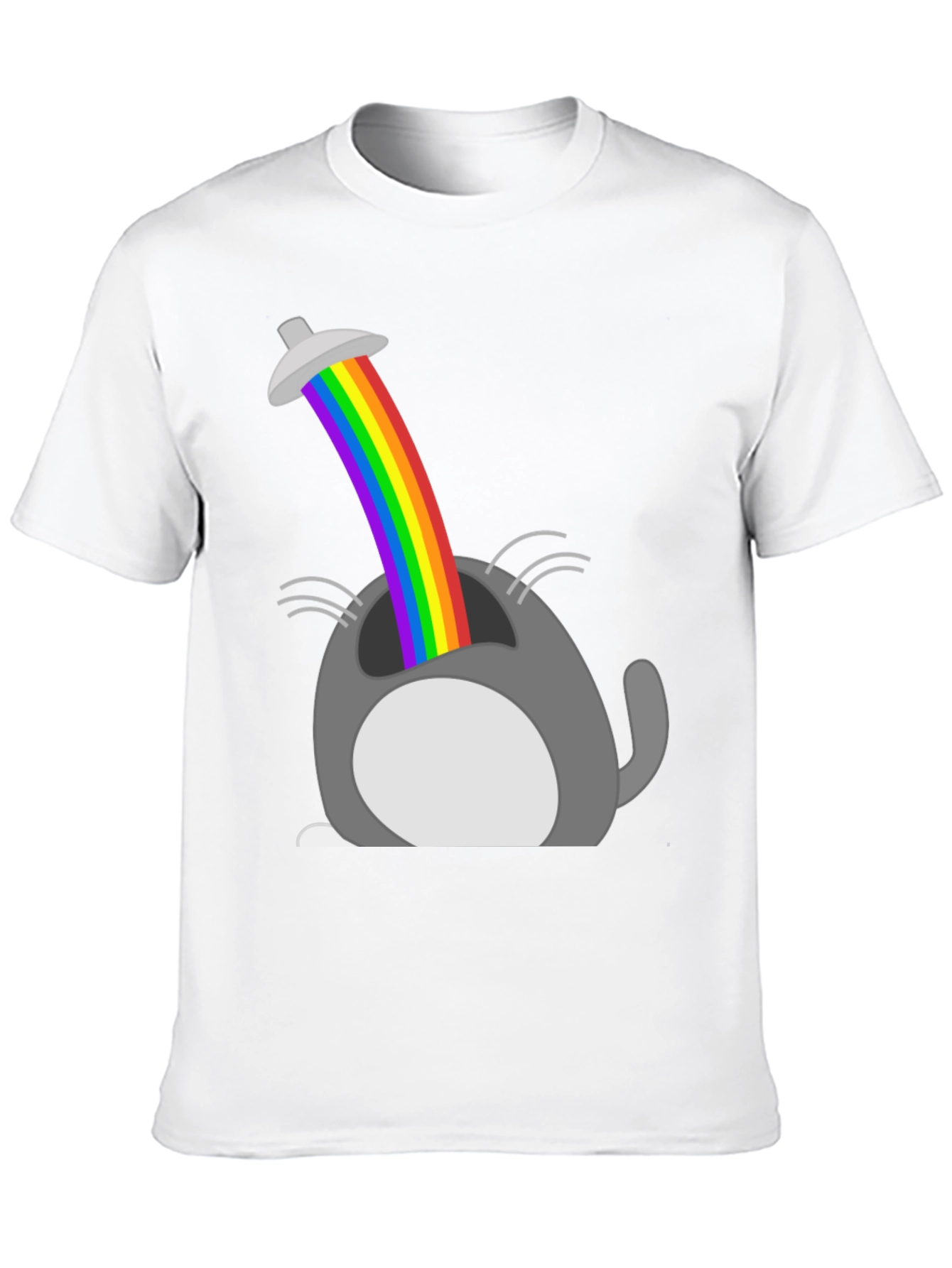 Rainbow Cat UFO Abduction Graphic Tee