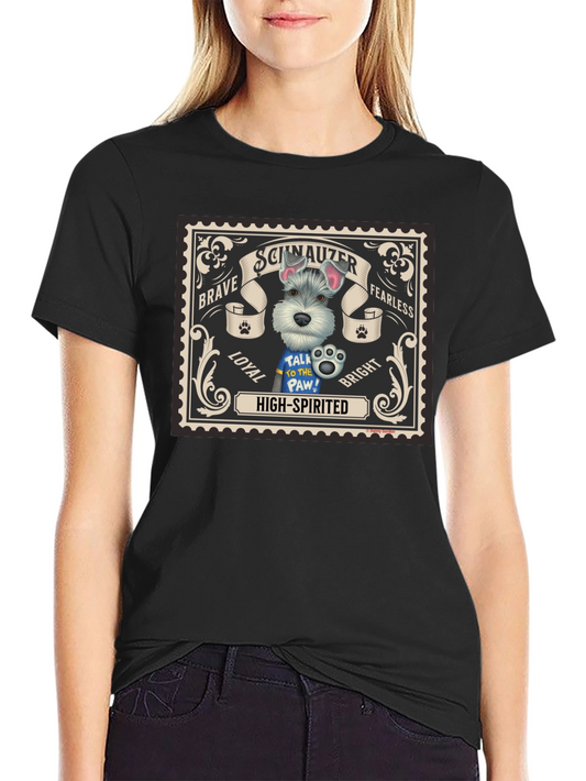 Schnauzer Dog Stamp T-Shirt - Brave Fearless Loyal