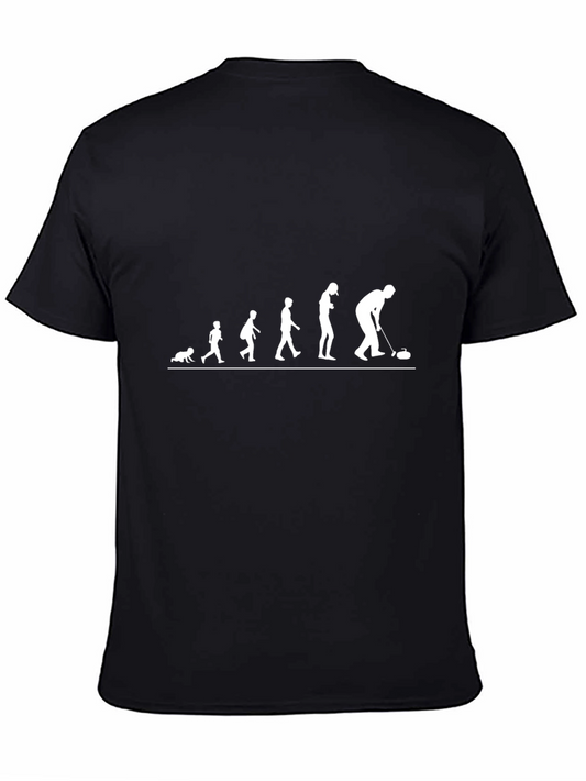 Evolution of Curling T-Shirt - Black Soft Cotton Blend