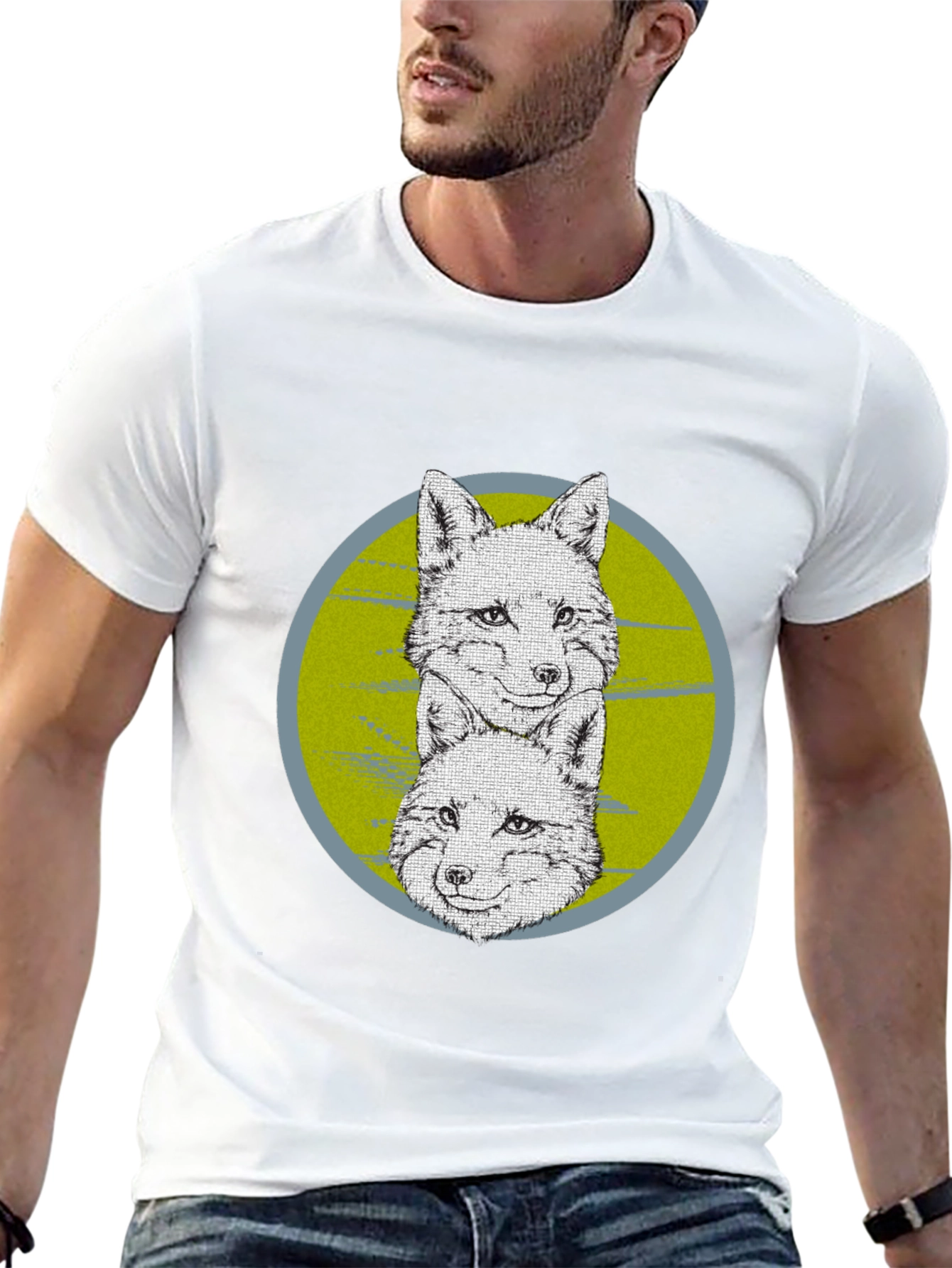 Fox Graphic Print Crew Neck T-Shirt