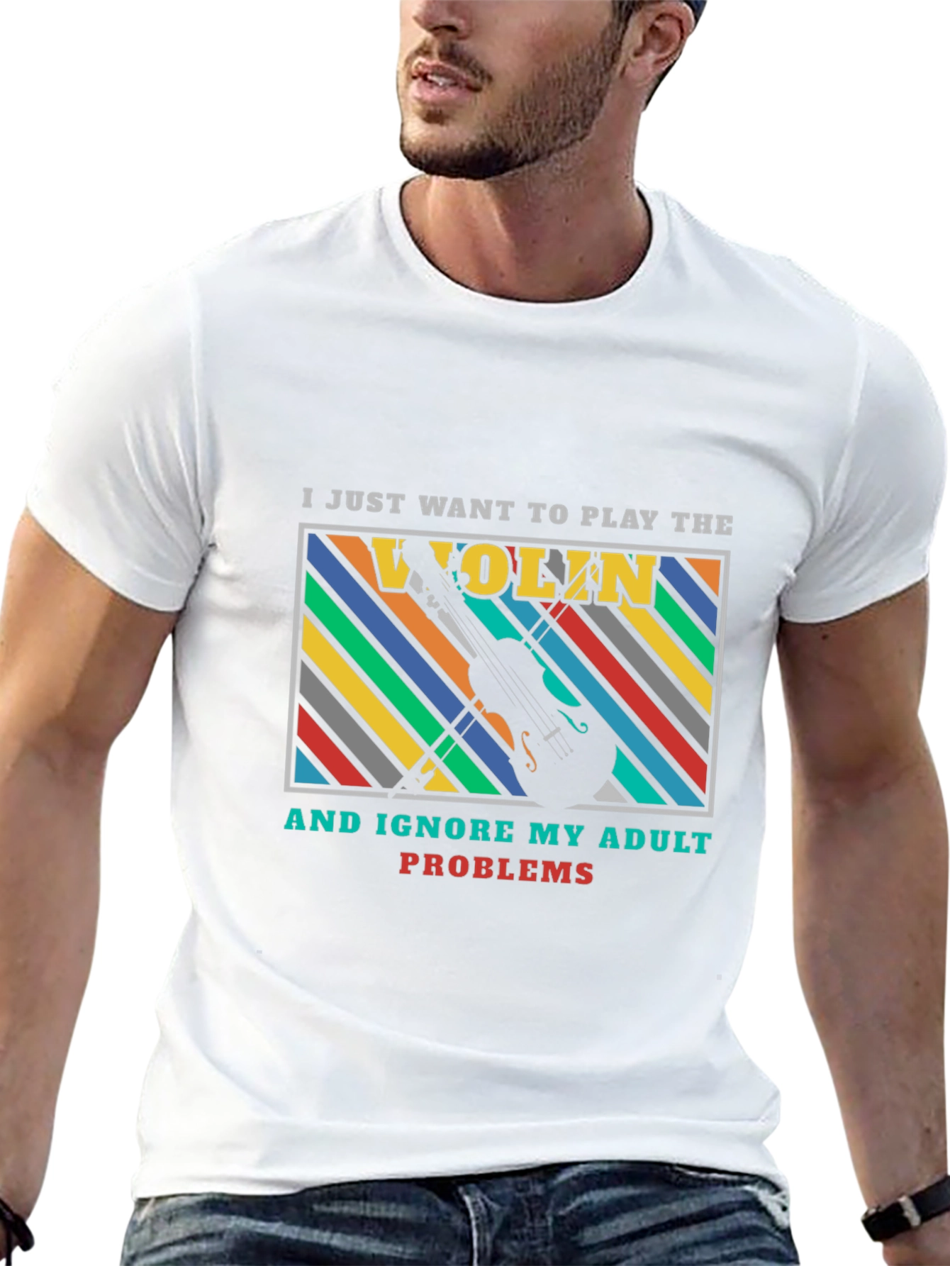 Play the Violin Adult Problems Graphic Tee