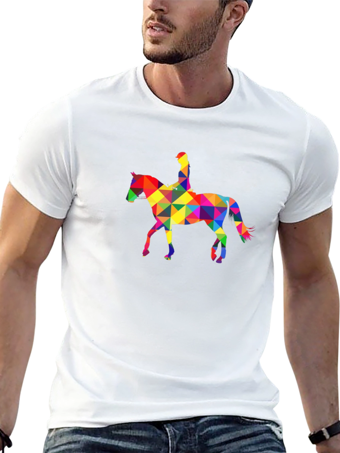 Geometric Horse Rider Graphic Tee
