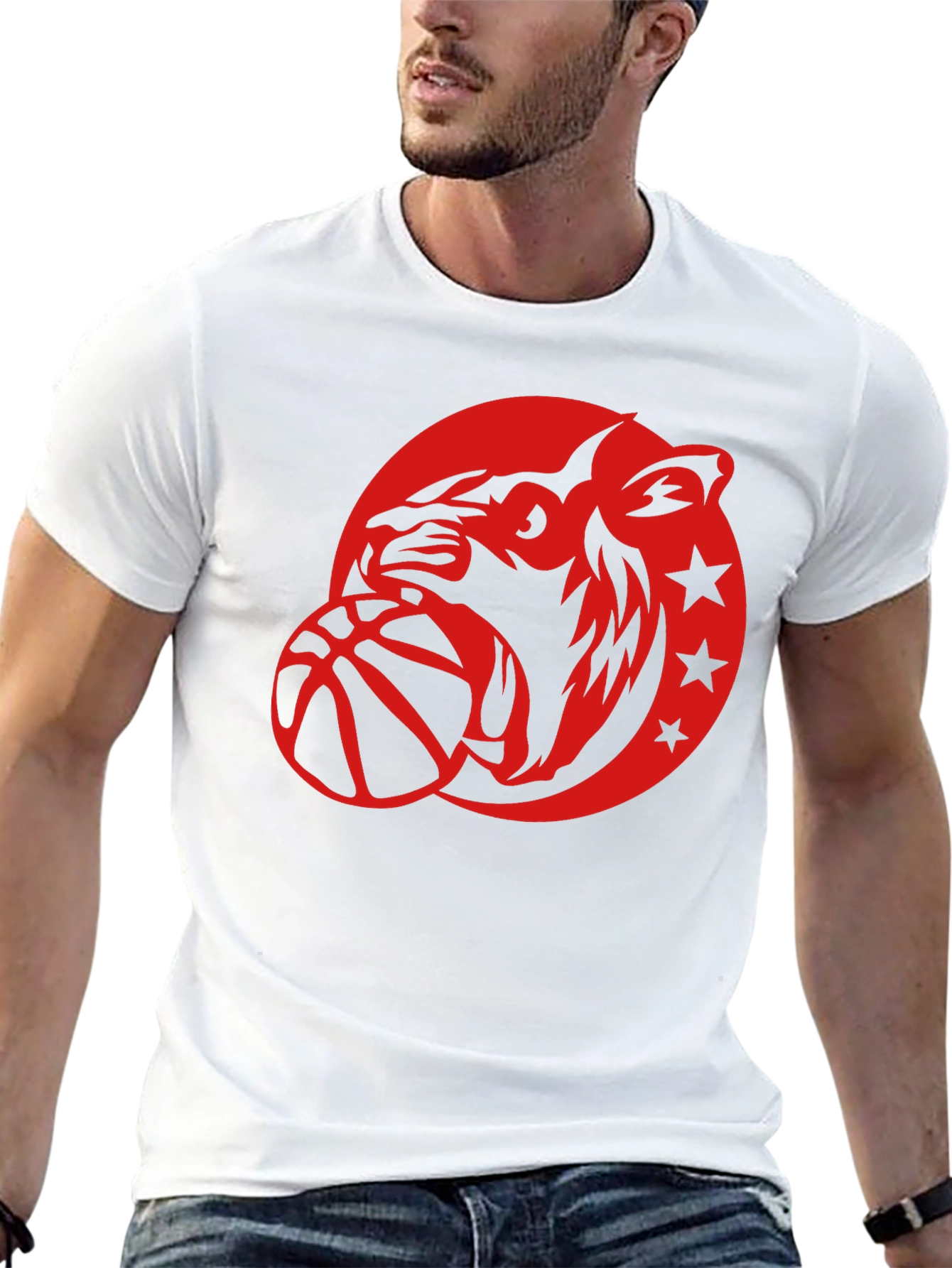 Cool Graphic Tee - Tiger Basketball Design