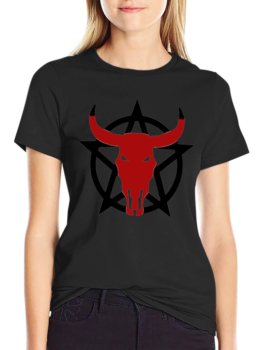 Bull Skull Pentagram Graphic Tee