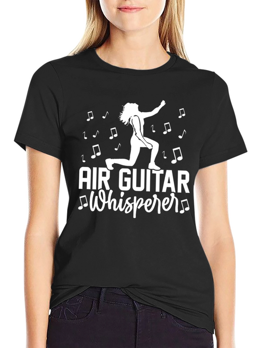 Air Guitar Whisperer Graphic Tee - Black Cotton