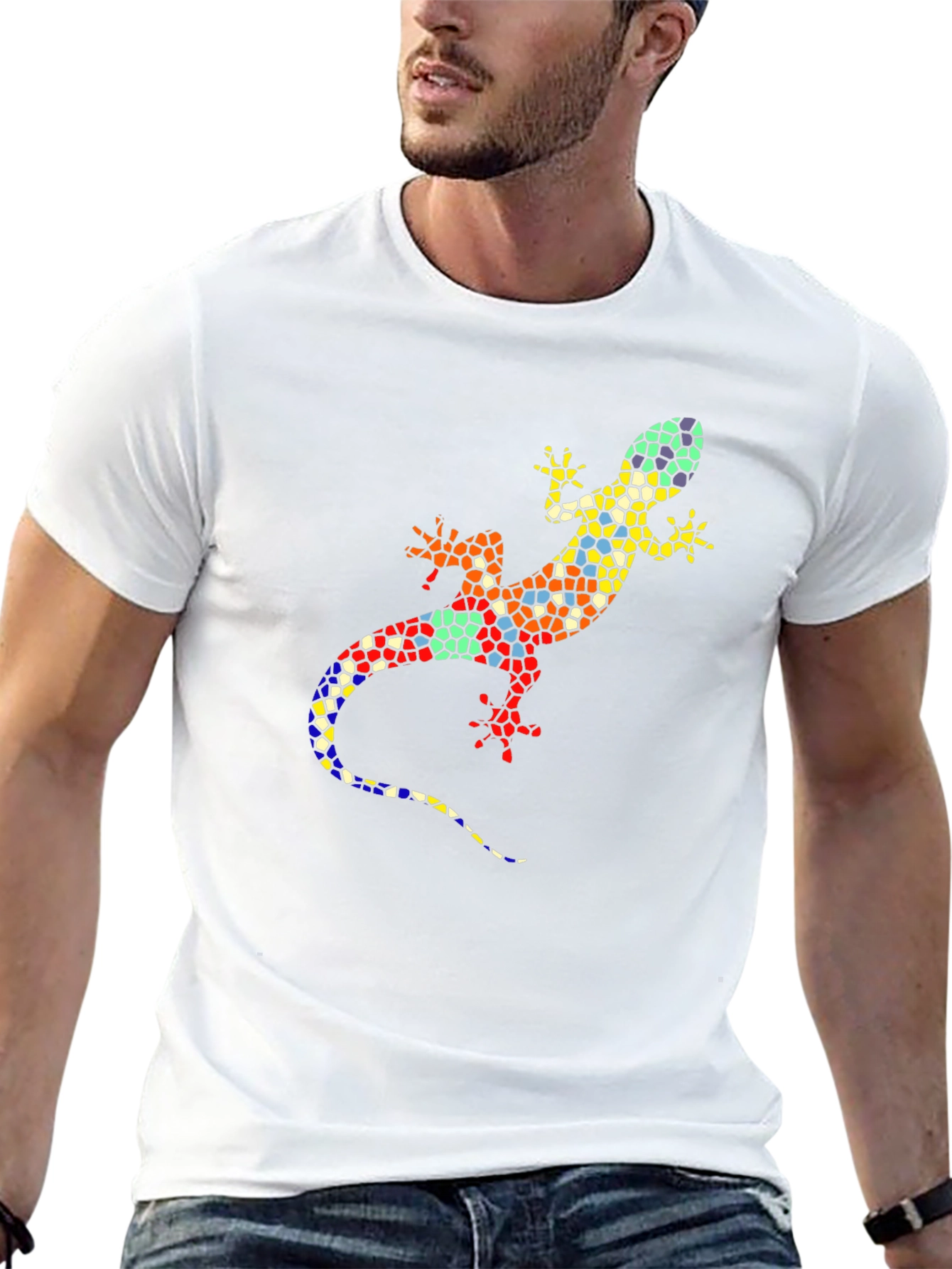 Mosaic Gecko Graphic T-Shirt