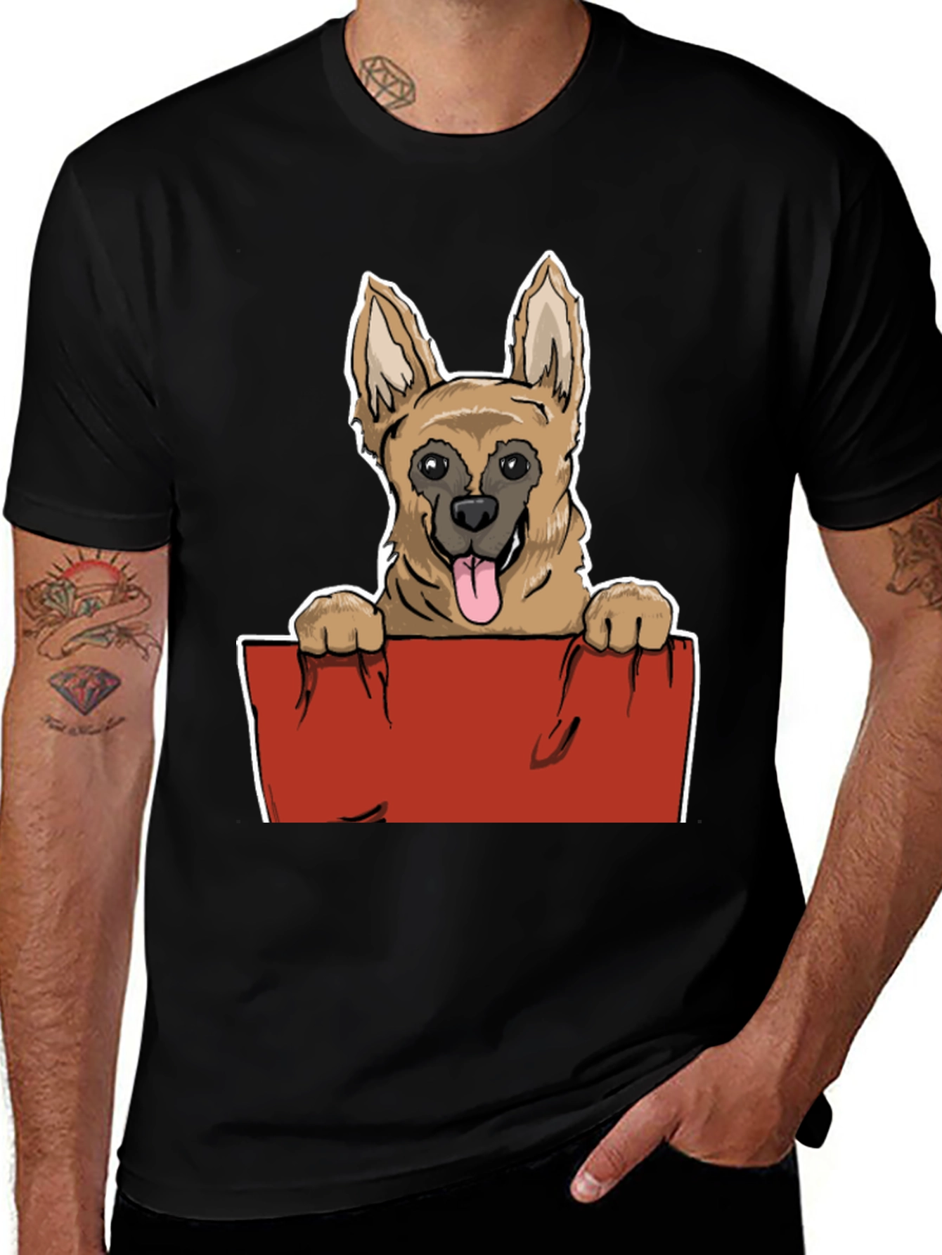 Dog Graphic Tee - Unisex Black T-Shirt