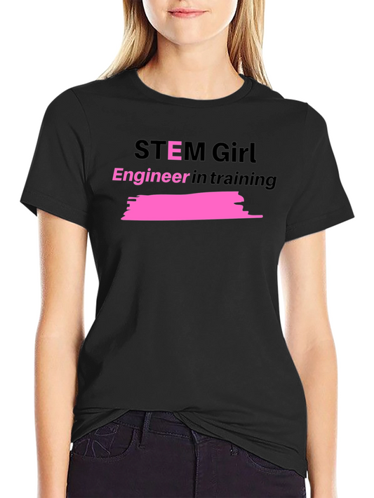 STEM Girl Engineer in Training Black T-Shirt