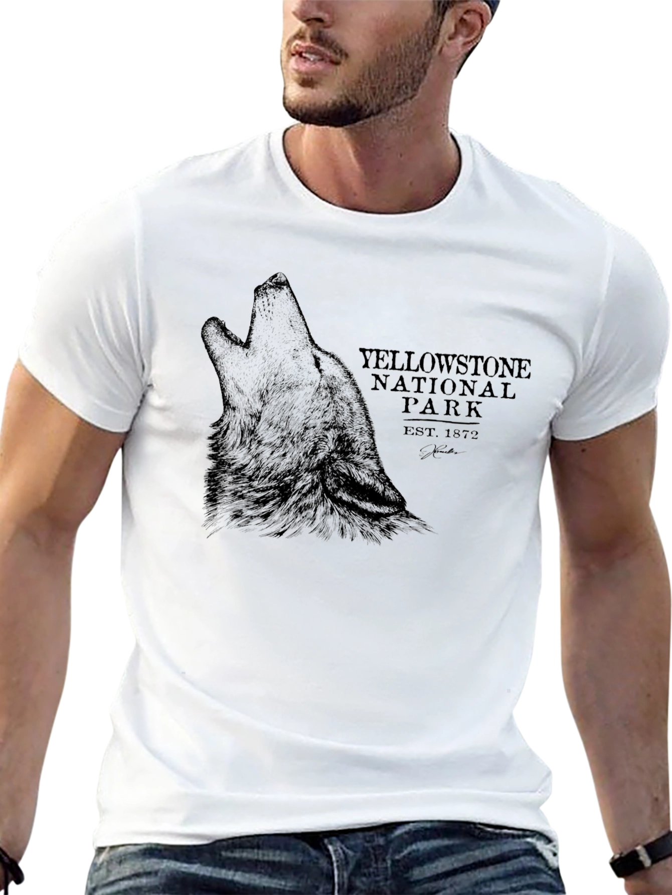 Yellowstone National Park Wolf Graphic Tee