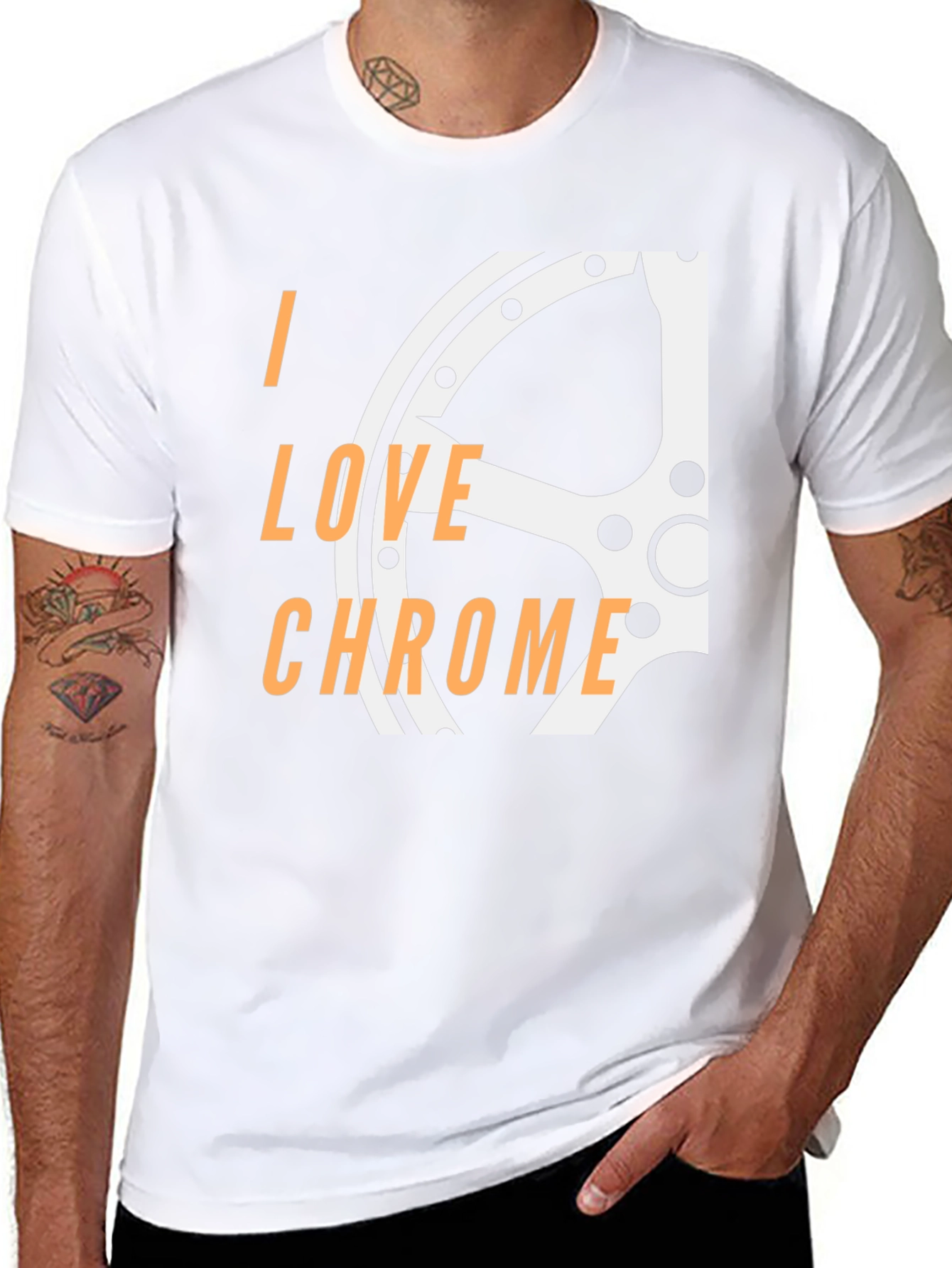I Love Chrome Graphic Tee - Black Cotton Blend