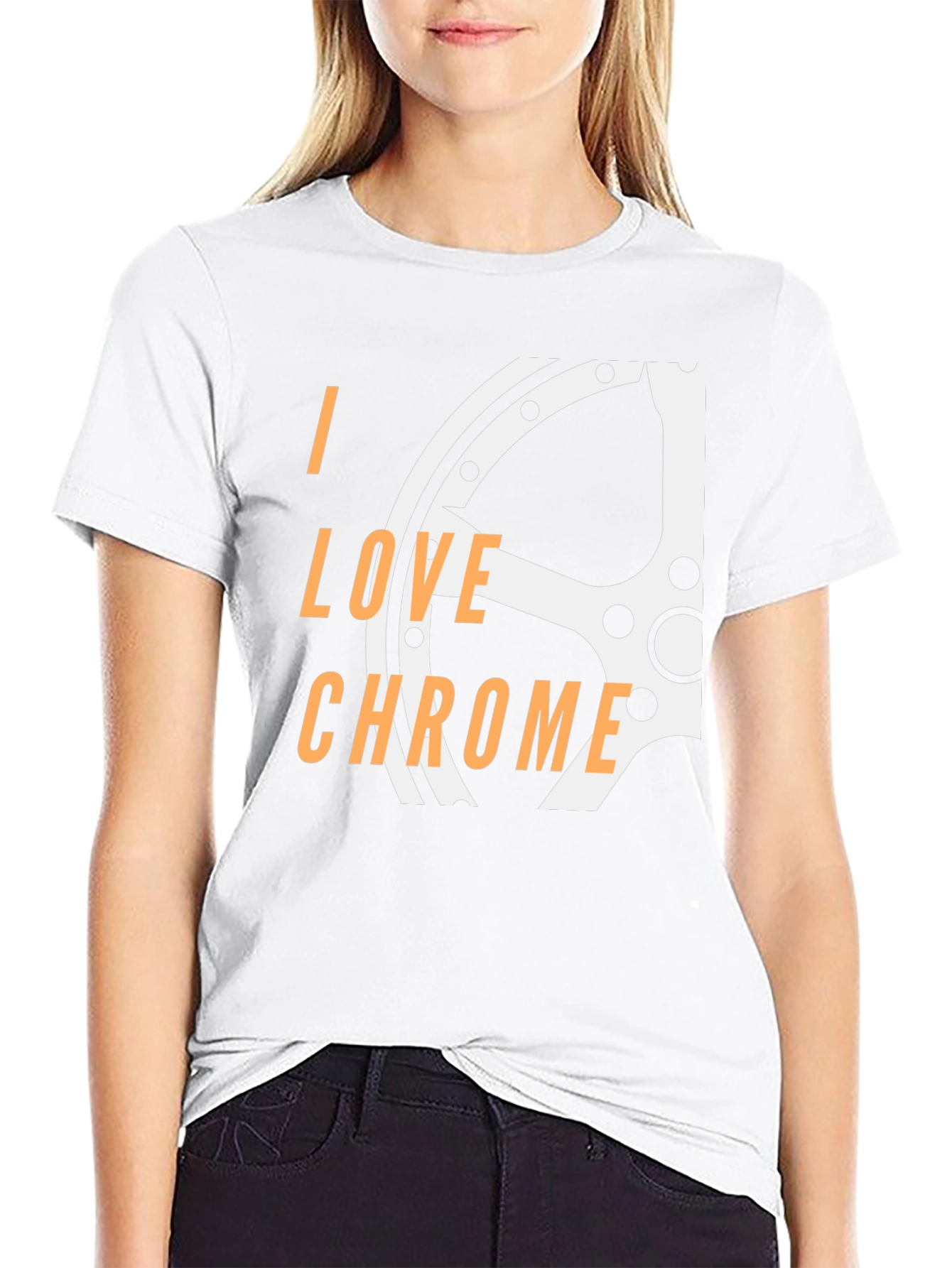 I Love Chrome Graphic Tee - Black Cotton Blend