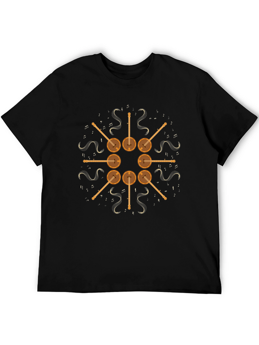 Banjo Music Note Graphic Tee - Black