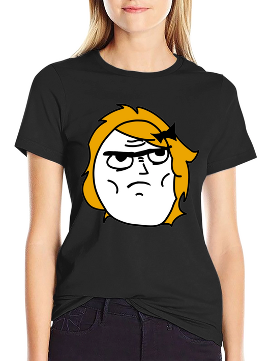 Meme Face Graphic Black T-Shirt