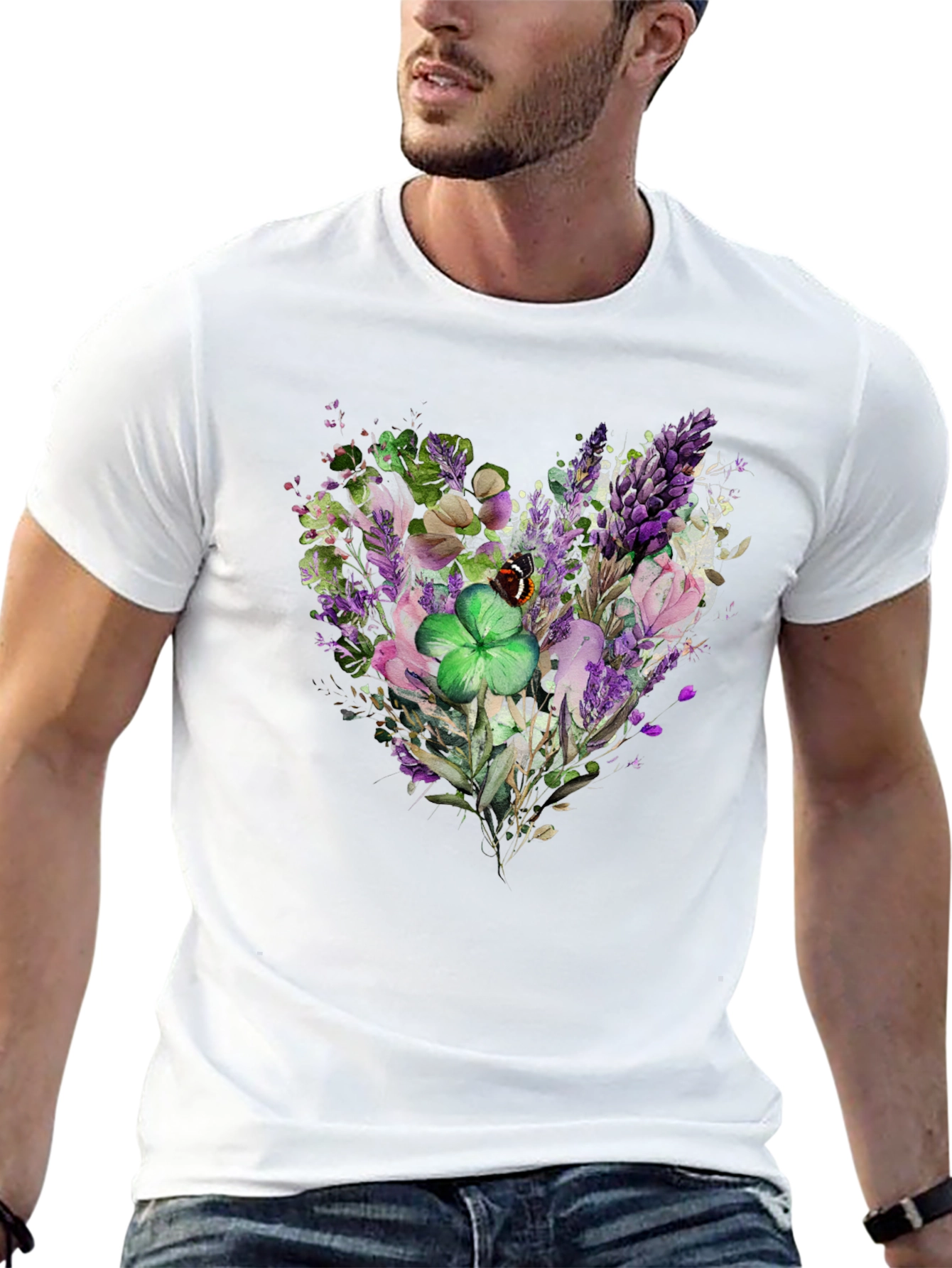 Floral Heart Clover St. Patricks Day T-Shirt