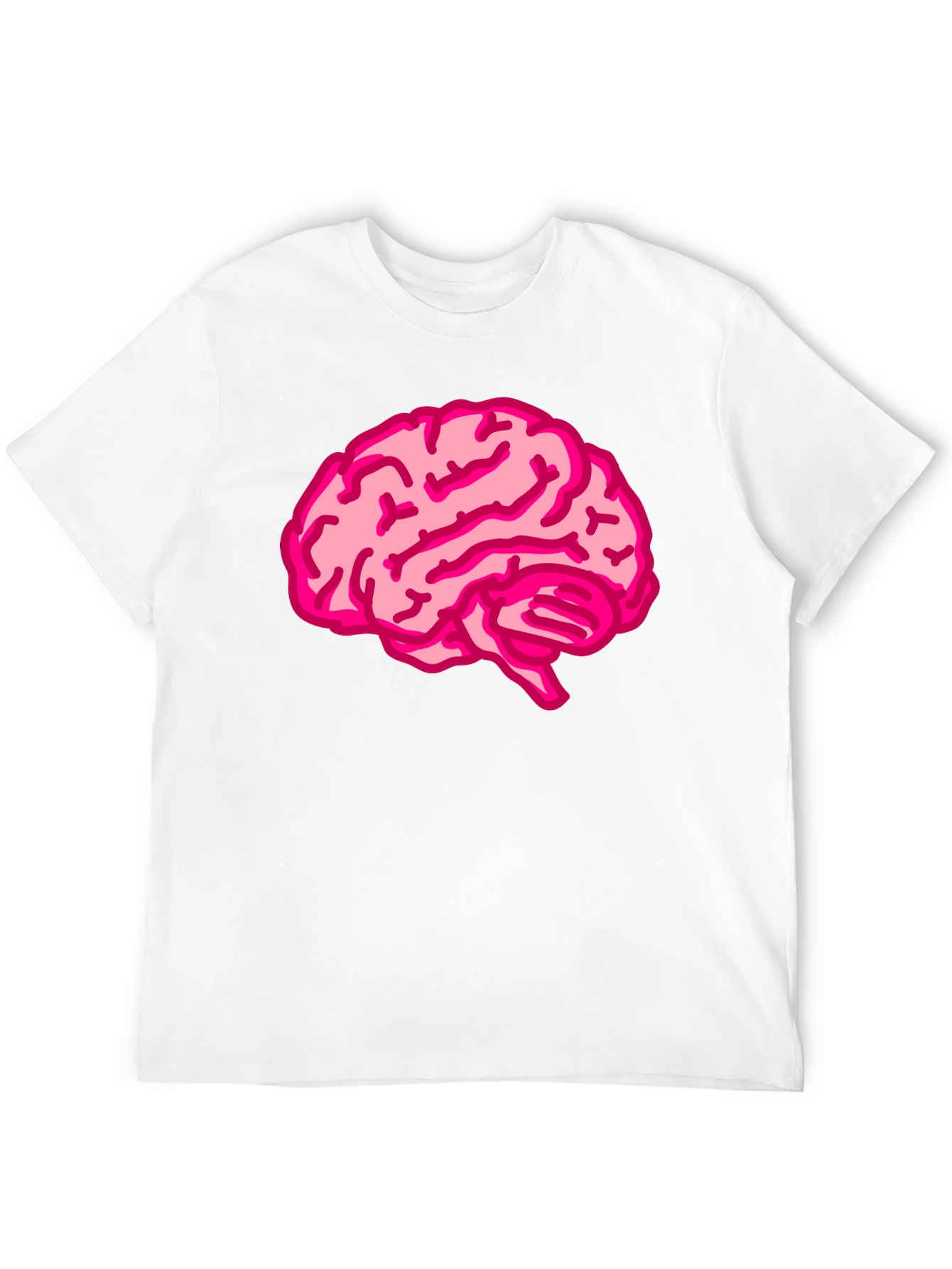 Brain Tee: Pink Brain Graphic Black T-Shirt