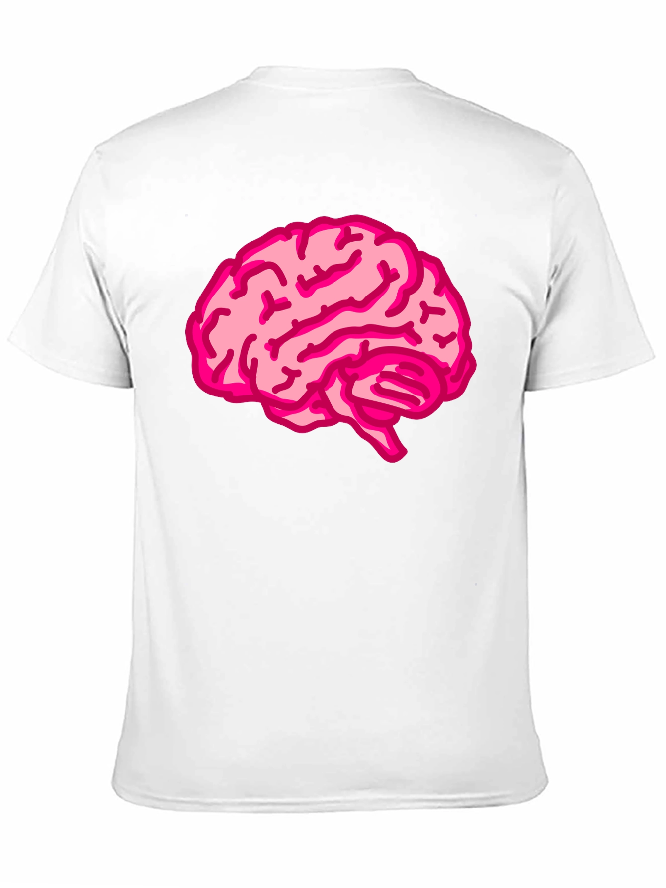 Brain Tee: Pink Brain Graphic Black T-Shirt