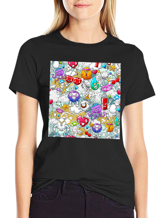Doodle Cartoon T-Shirt Unique Funky Design