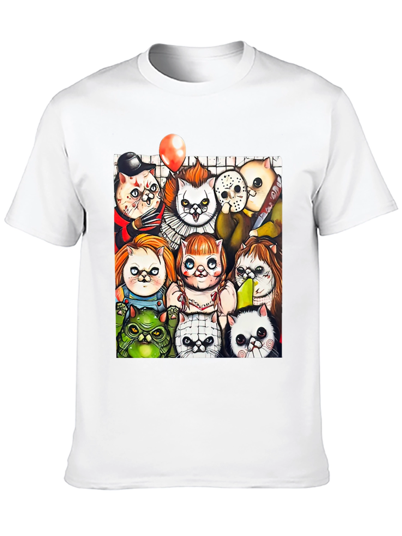 Horror Movie Cats Black T-Shirt