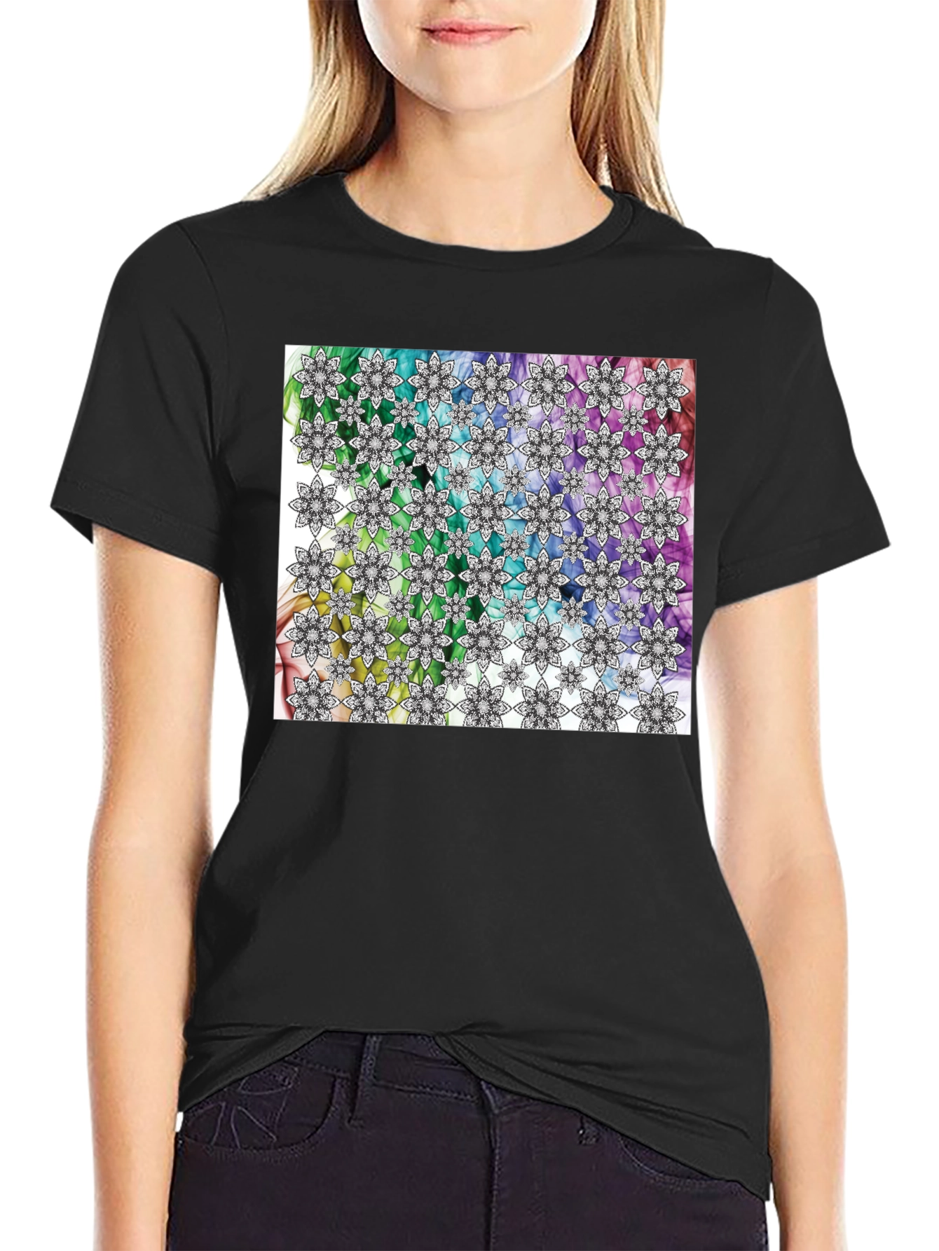 Floral Rainbow Pattern T-Shirt