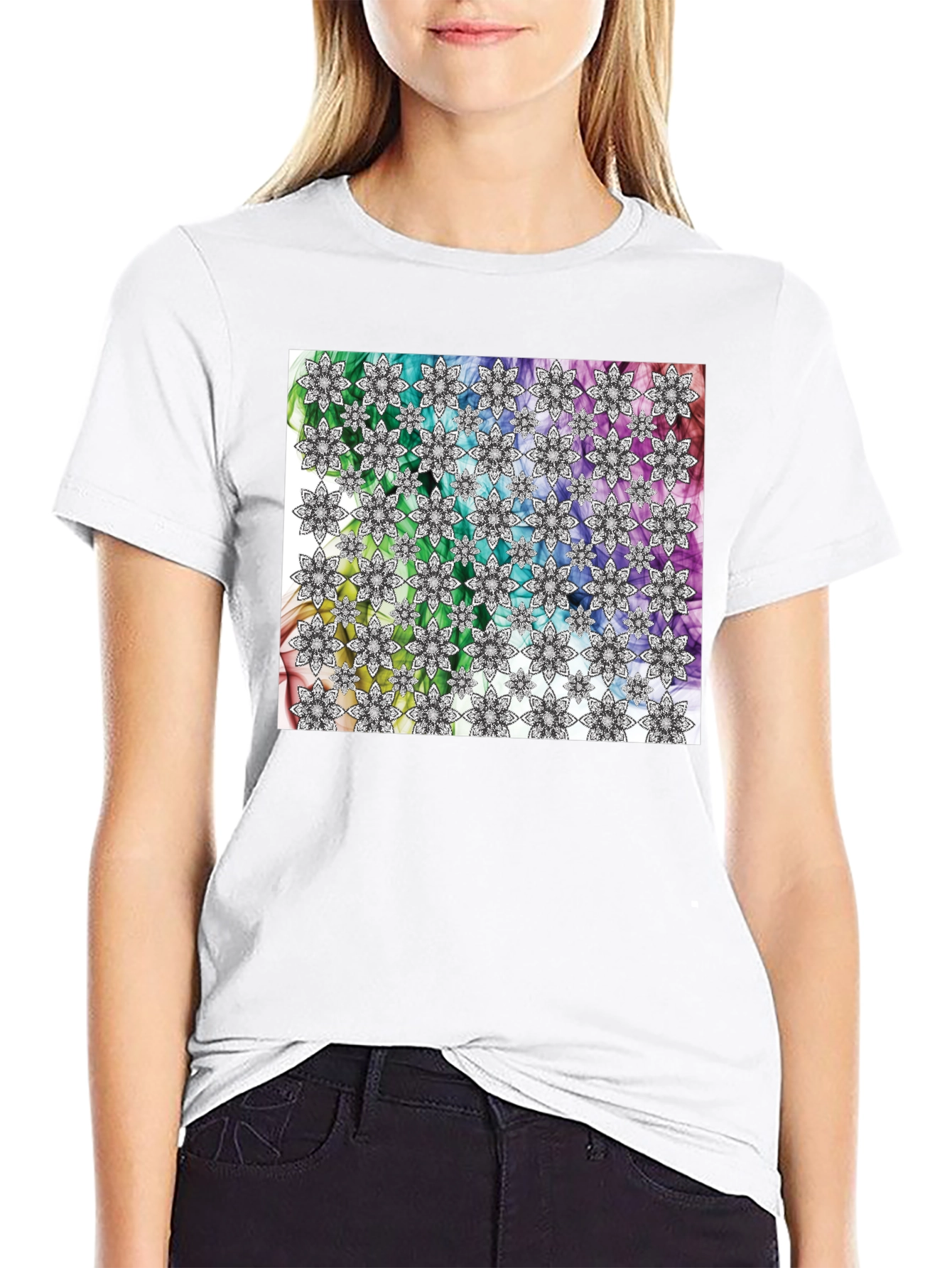 Floral Rainbow Pattern T-Shirt