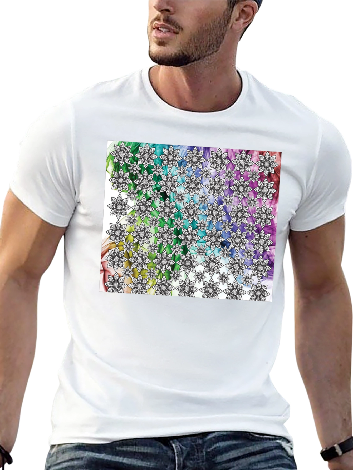 Floral Rainbow Pattern T-Shirt