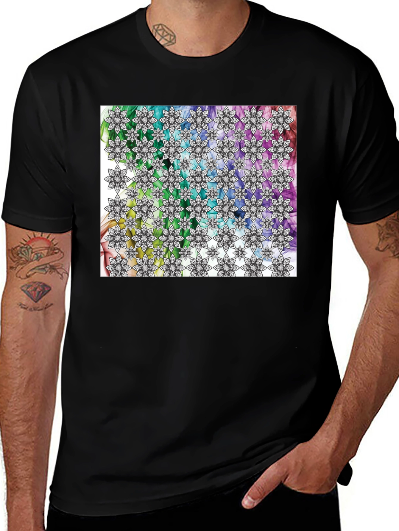 Floral Rainbow Pattern T-Shirt