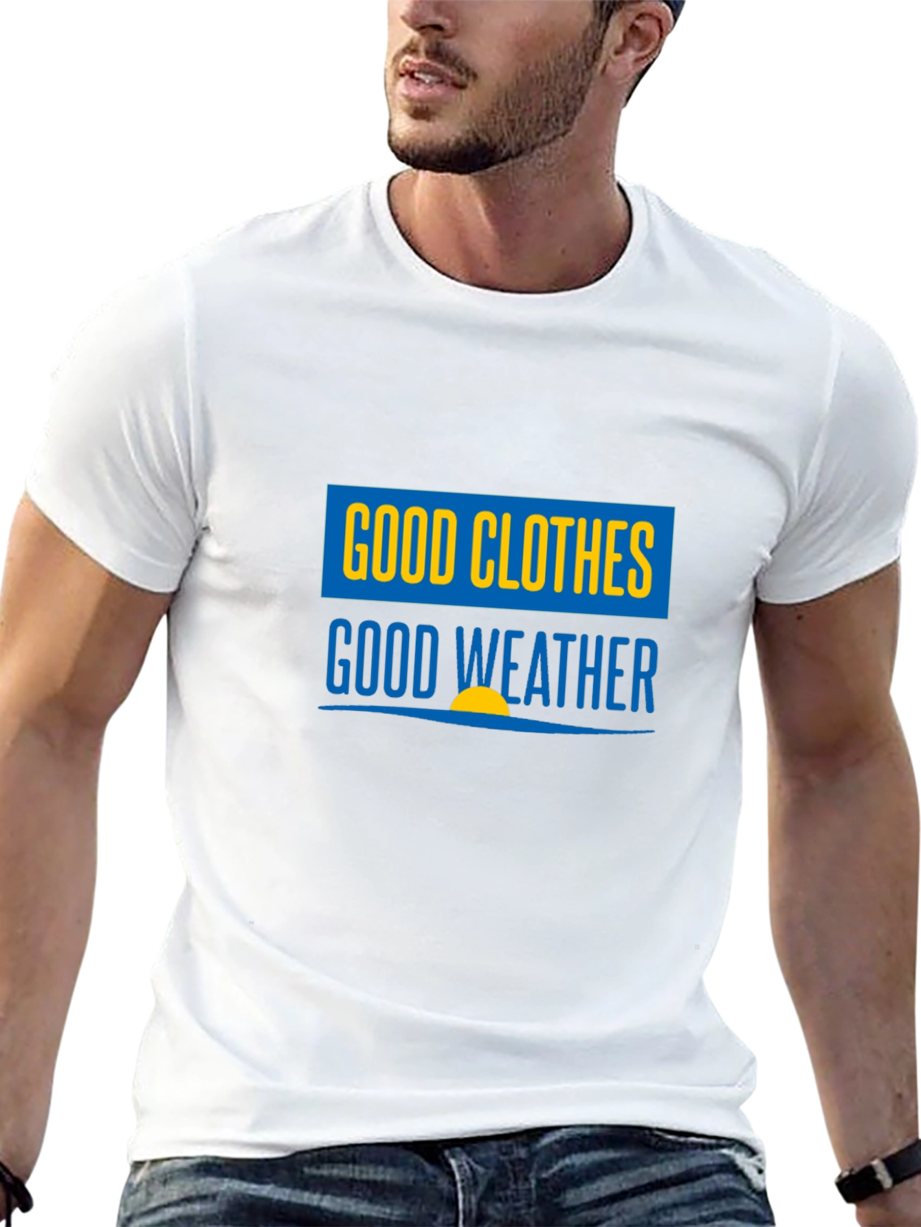 Good Clothes Good Weather Black Graphic T-Shirt