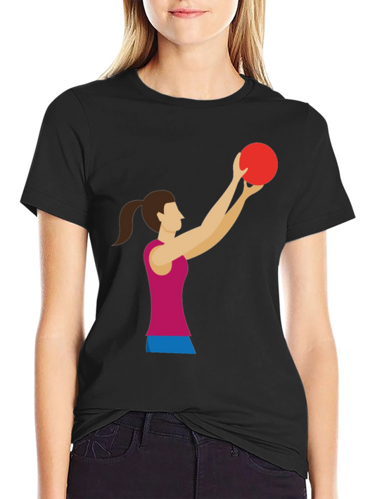 Graphic Tee: Woman Volleyball Player Black T-Shirt